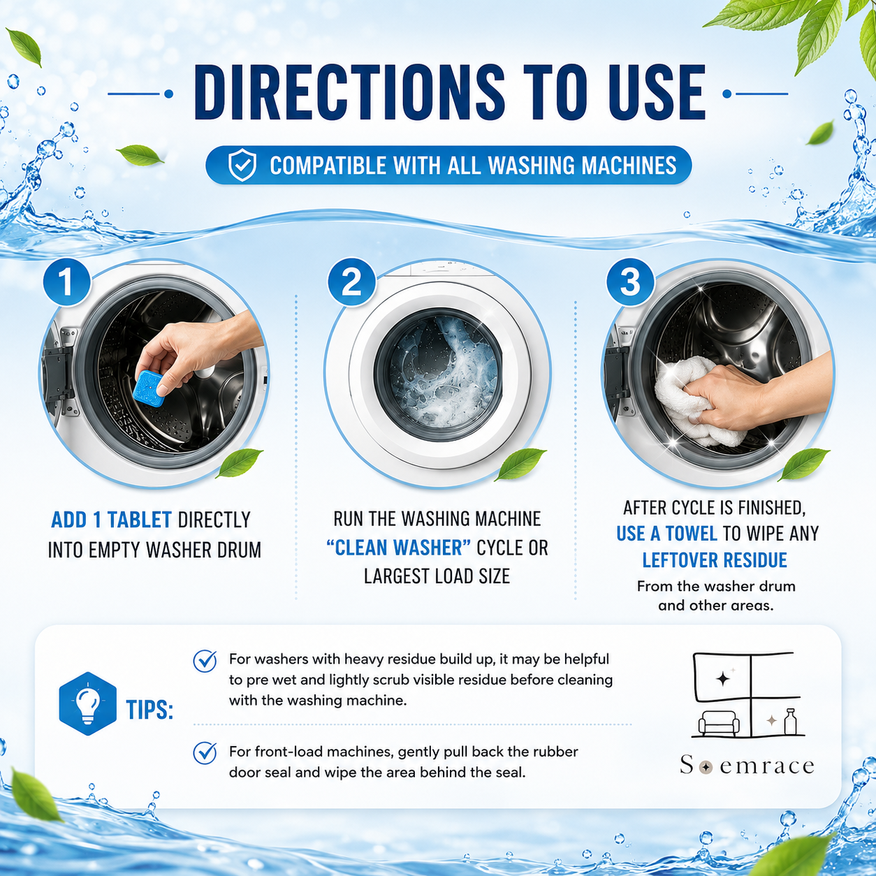 🔥Active Washer Cleaner Tablets – Powerful Deep Clean Without Harsh Chemicals, Safe for Families & Pets