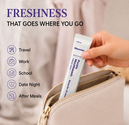 👍  20 Portable Mouthwash Sachets • Vegan • Alcohol-Free • Peroxide-Free