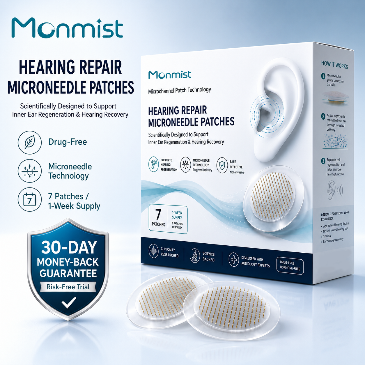 HEARING SUPPORT MICRONEEDLE PATCHES